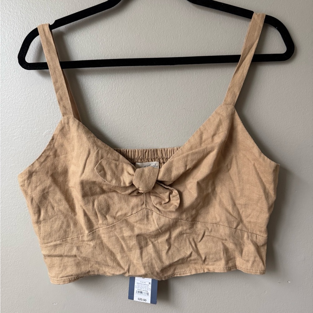 Universal Thread Beige Crop Top with Bow